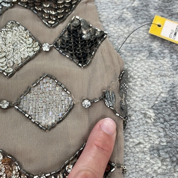 NWT Alice + Olivia Vista Beaded Dress Retro Flapper Sparkle Mini Sz 0 - Picture 10 of 17